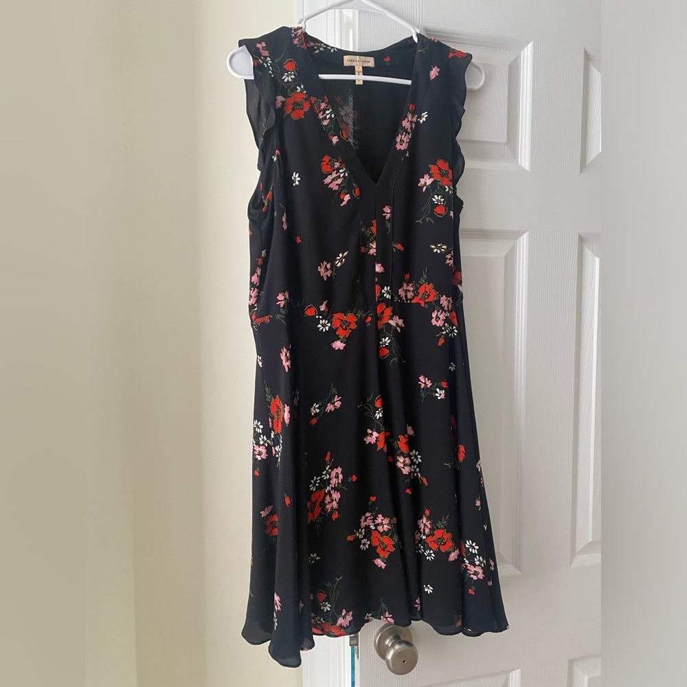 🔥Rebecca Taylor black floral knee length dress🔥